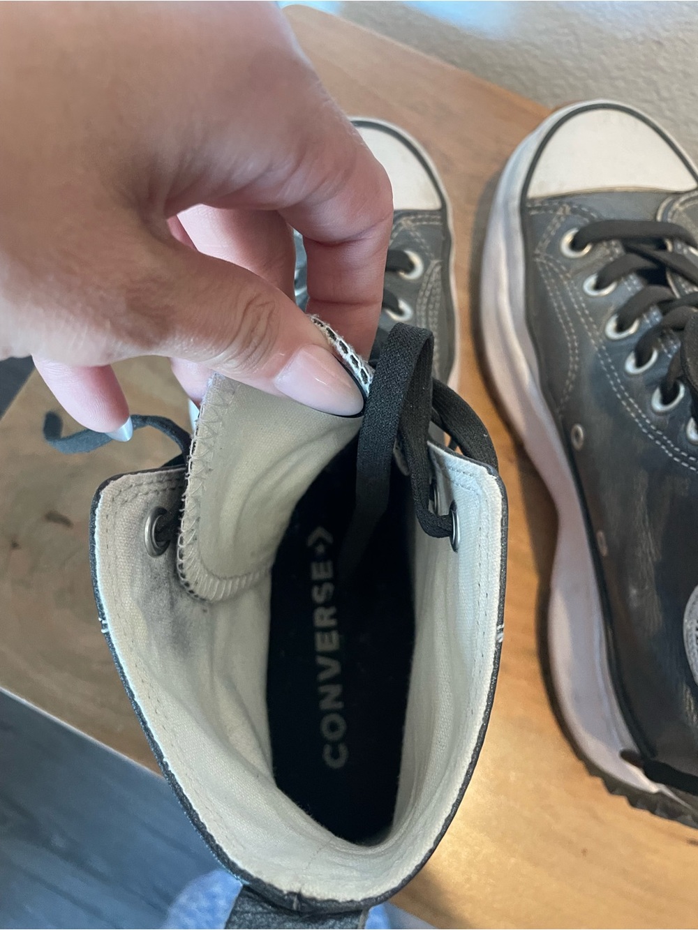 Platform CONVERSE High-Top Lace-Up Sneakers in Gray - Picture 6 of 6